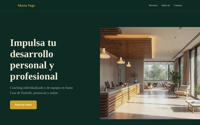 Ejemplo de web para Coaching: Marta Vega