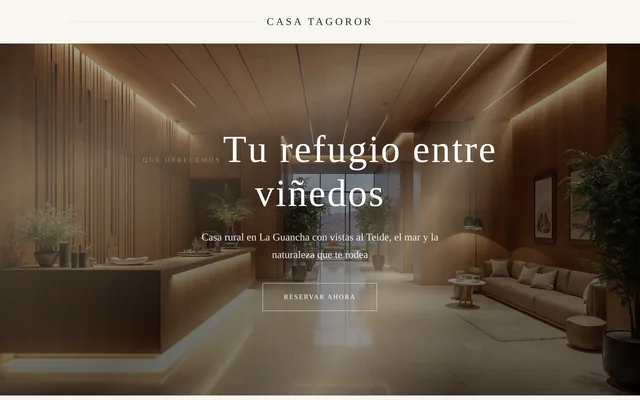 Ejemplo de web para Alojamiento rural: Casa Tagoror