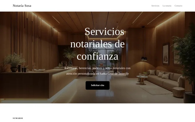 Ejemplo de web para Notaría: Notaría Sosa