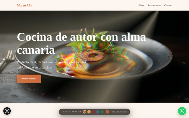 Ejemplo de web para Restaurante de autor: Marea Alta