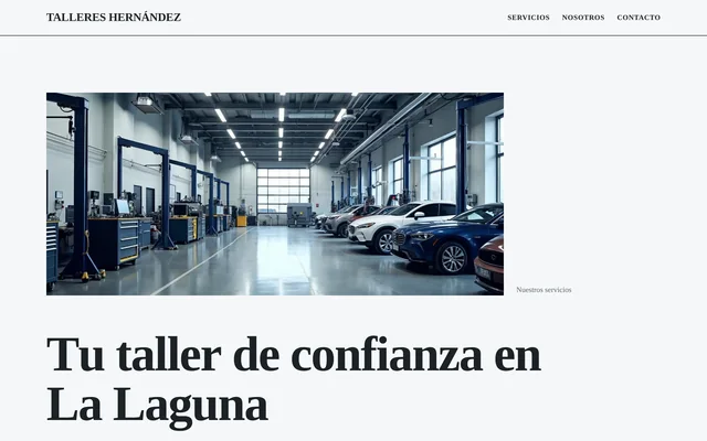 Ejemplo de web para Taller mecánico: Talleres Hernández