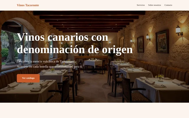Ejemplo de web para Tienda de vinos: Vinos Tacoronte